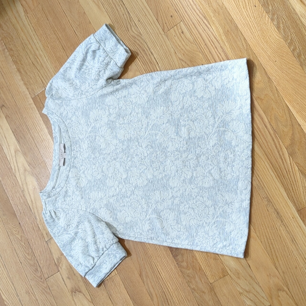 LOFT Short Sleeve Lace Print Sweater - Size S